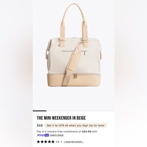Beige Mini Weekender Bag